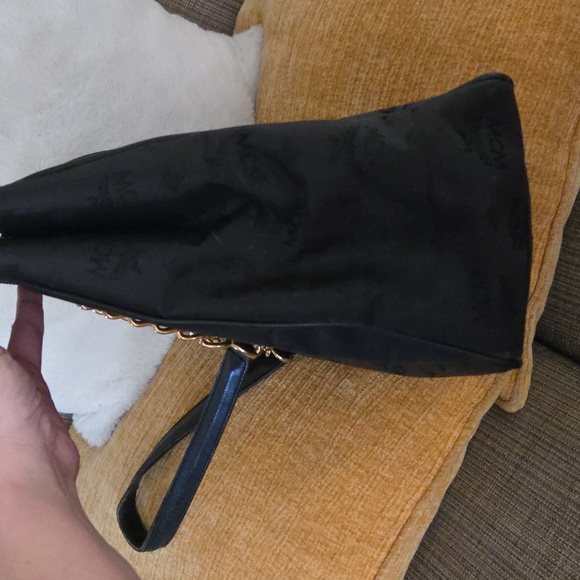 MCM Black Tote with Gold Chain Details - Picture 5 of 11